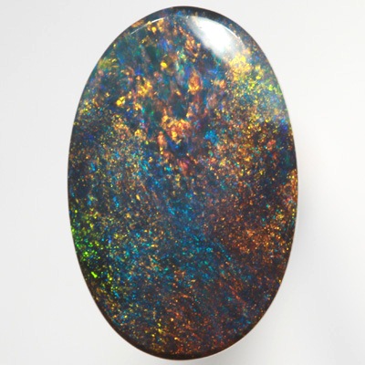 SOLID BLACK OPAL Gemmy red multicolour, Pinfire pattern SEE VIDEO